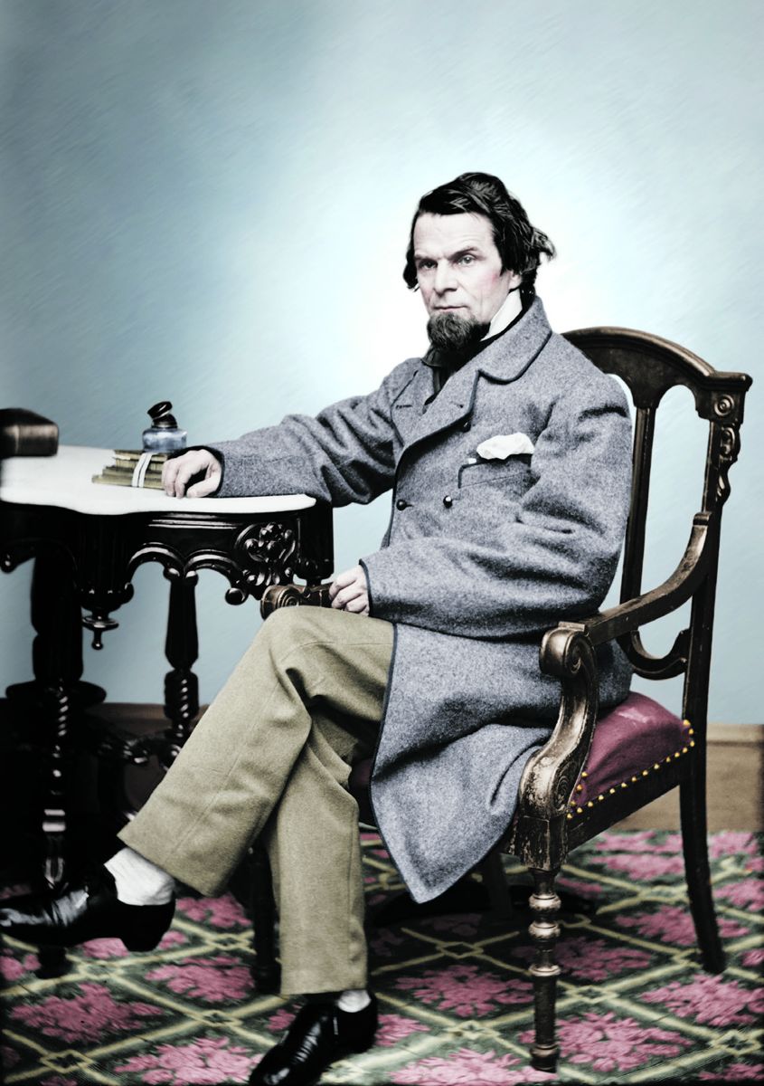 Hon. Alfred Ely of N.Y. - While witnessing the Battle of Bull Run, he was taken prisoner by Confederates and imprisoned in Richmond for nearly 6 months; Colorization © 2019 civilwarincolor.com courtesy civilwarincolor.com/cwn.