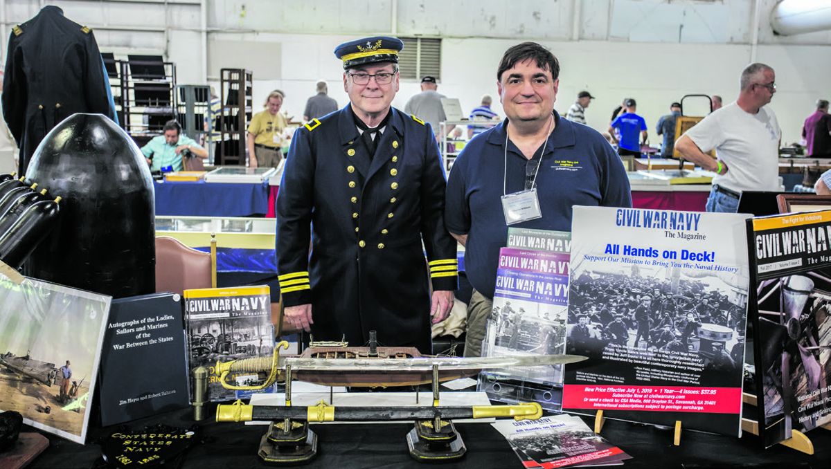 Gary McQuarrie and Charles Williams presented a naval display; complete with a Confederate torpedo replica. Charles publishes the Civil War Navy magazine.
