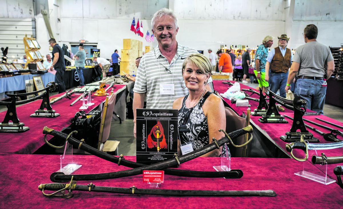 Wallace and Debbie Markert, proprietors of CS Acquisitions Museum, showcased Confederate weapons.