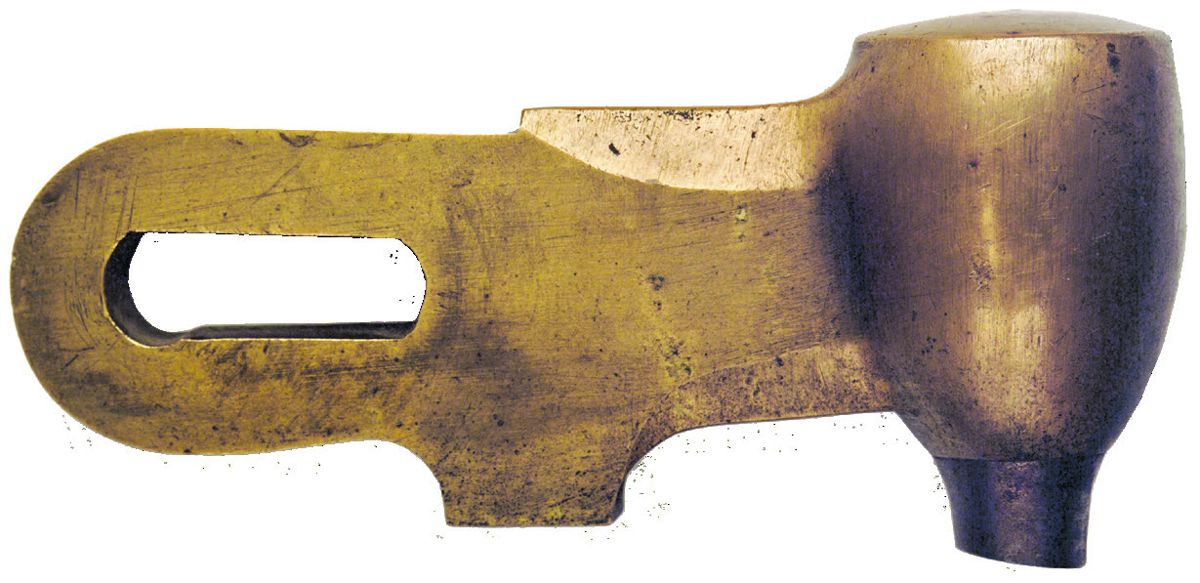 Cannon lock invented by Enoch Hidden. This is the improved percussion version patented by Hidden and Samuel Sawyer on April 29, 1842, no. 2,594. The patent drawing is shown below.