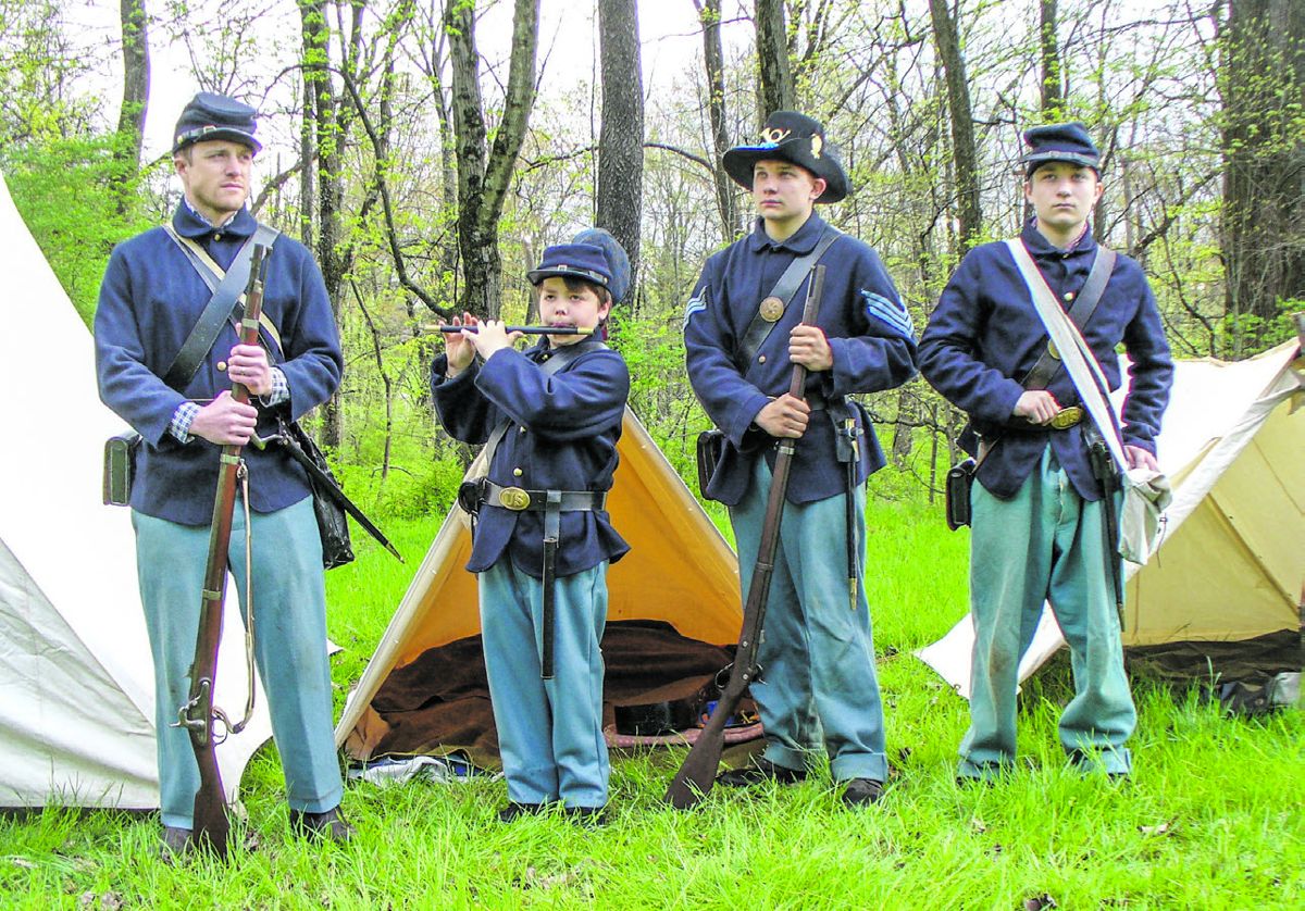 Dillan Enck, of Mannheim, Penn.; Roy Wulf, of Manassas, Va.; and Joel and Jacob Yoder, of Cochranville, Penn., helped provide an infantry escort.