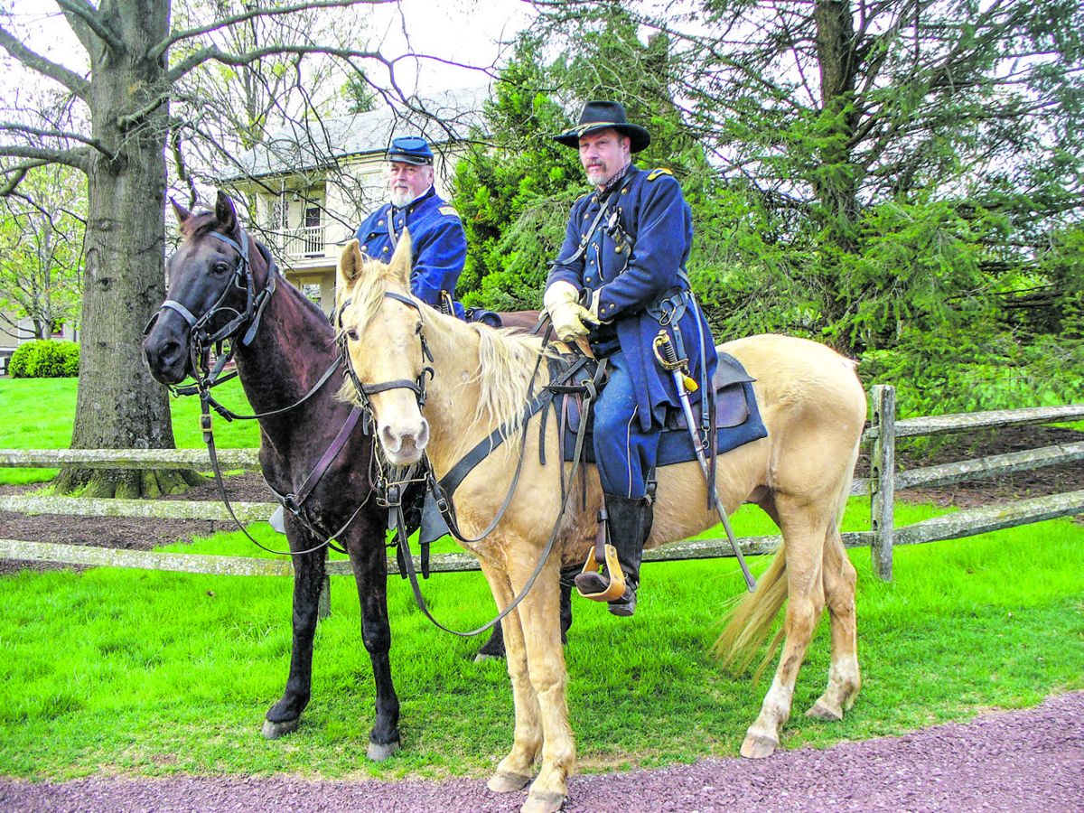 Col. Dave Childs, USV, and Major Marcus Riddell, USV, directed security during the arrival of the Lincoln Funeral Train.
