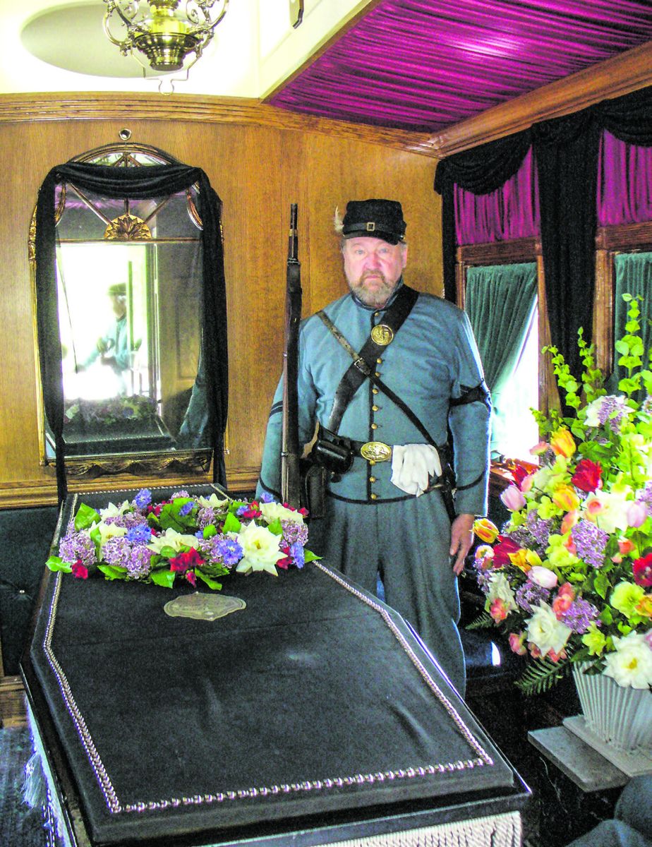 Don Whitley, of Lititz, Penn., portrayed a member of the Veteran Reserve Corps in the Lincoln Funeral Car. The VRC provided the guards for the train in 1865. (Joe Bordonaro)