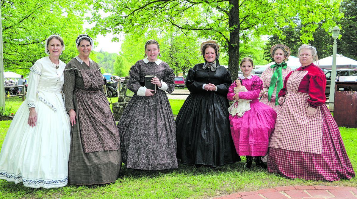 Members and talented seamstresses of the costume committee meet at a National Skirmish for various events and workshops. They compete for technical and presentation awards for clothing in the styles worn during the Civil War era. (Niki Bethke)