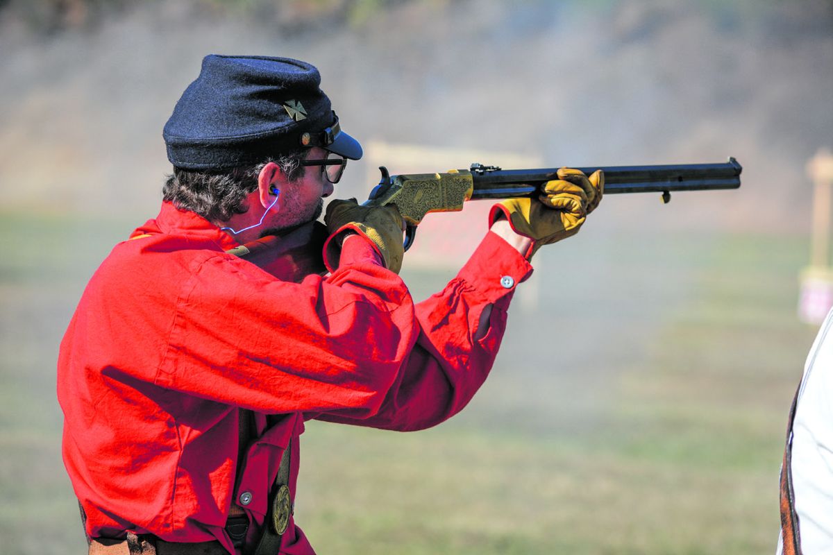Competitors in the breech-loader team matches start the relay with a full magazine, but must single load after the magazine is emptied. This match is shot almost exclusively with Henry rifles.