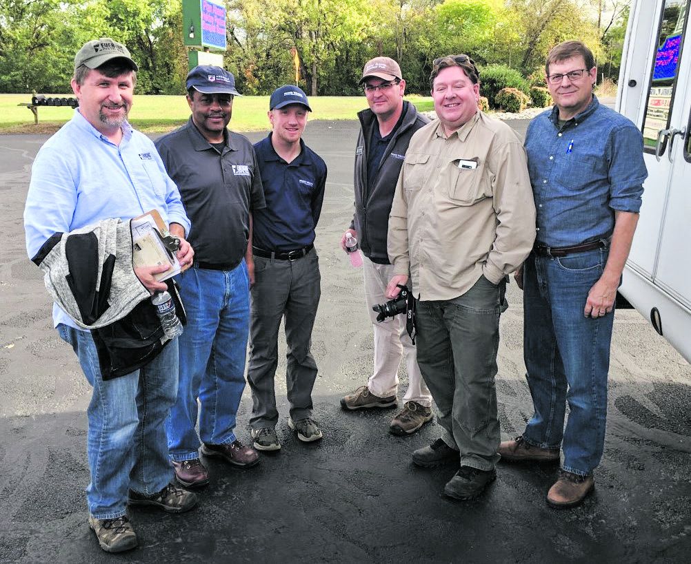 (from left): Chris Mackowski, Steward Henderson, Kevin Pawlak, Rob Orrison, Terry Rensel, and Mike Block on a tour sponsored by Prince William County that crammed the fall of 1863 into a one-day tour.