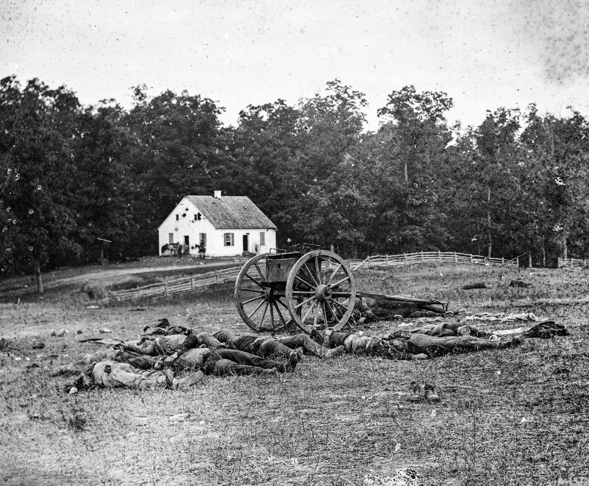 Dead in front of Dunker Church, Antietam, Maryland.