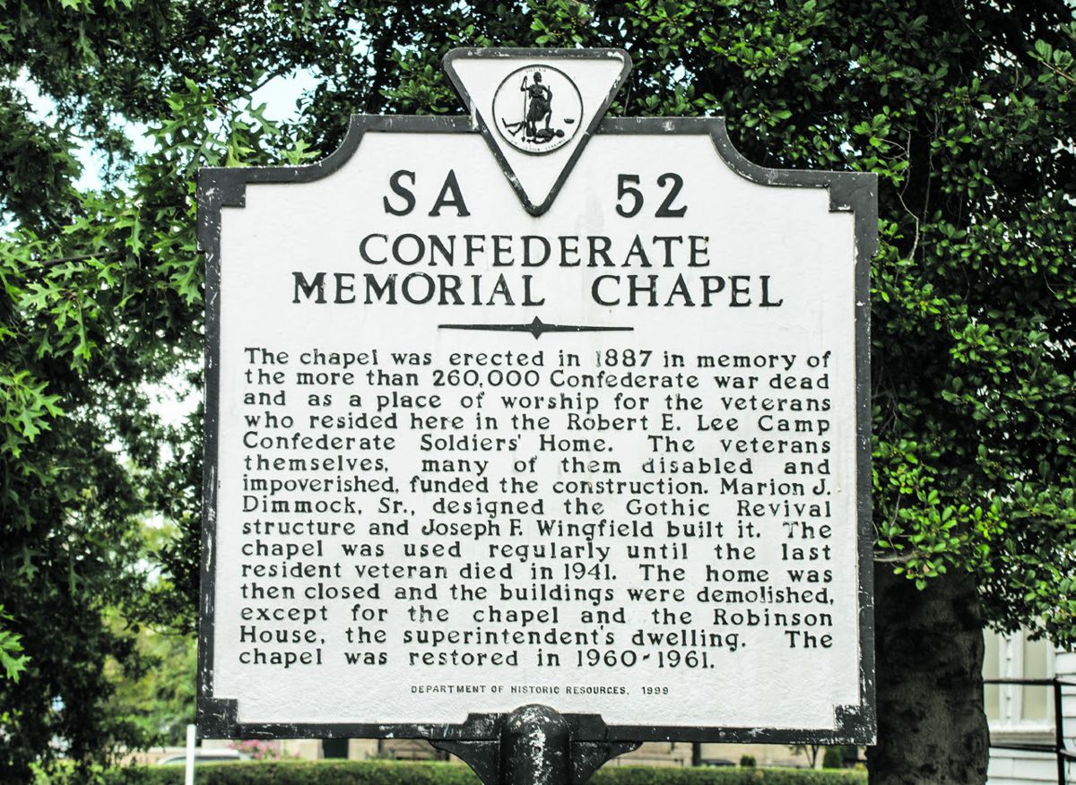 Chapel Historic Marker SA52 - This Virginia Historic Highway marker is located at the chapel site on Grove Avenue.