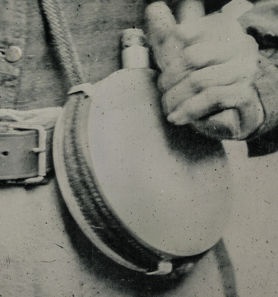 Closeup of the canteen worn by Private David C. Colbert.