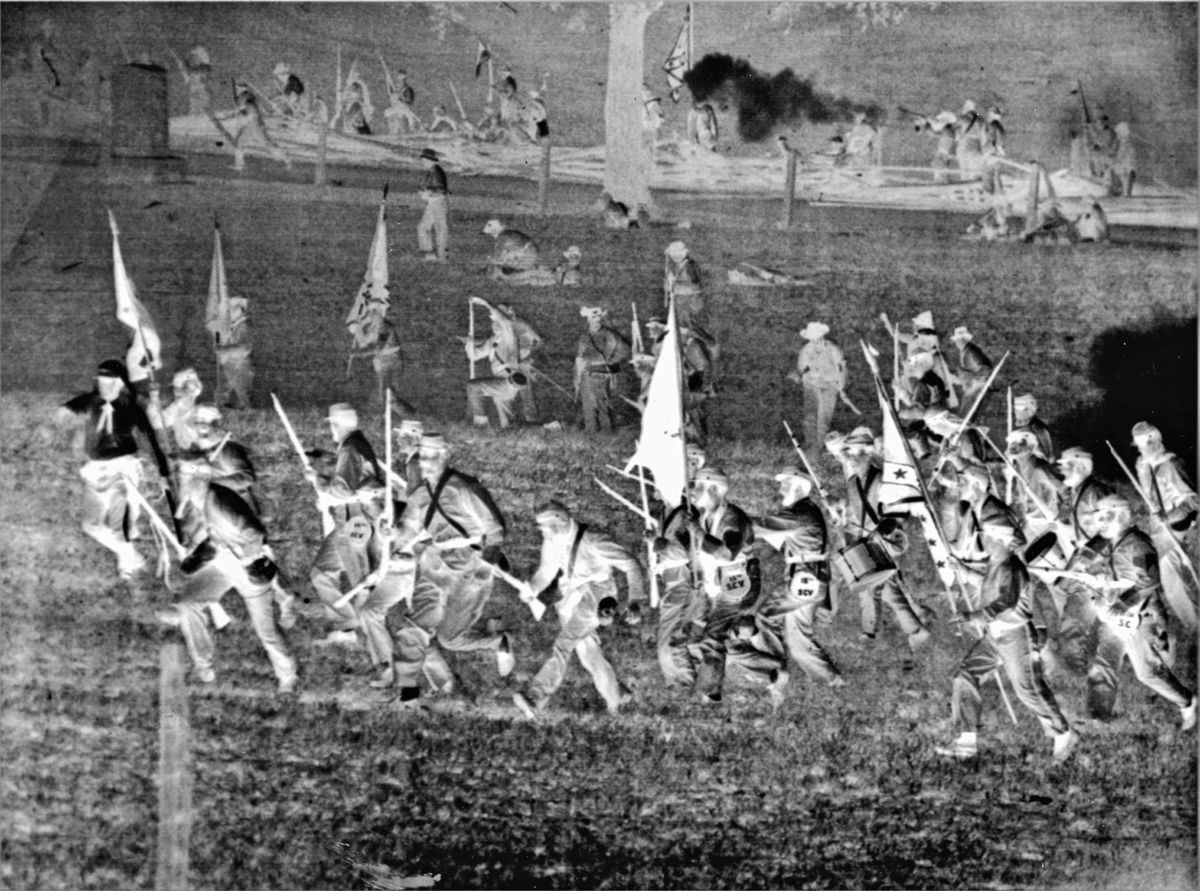 Confederate charge at the Antietam reenactment of 1962