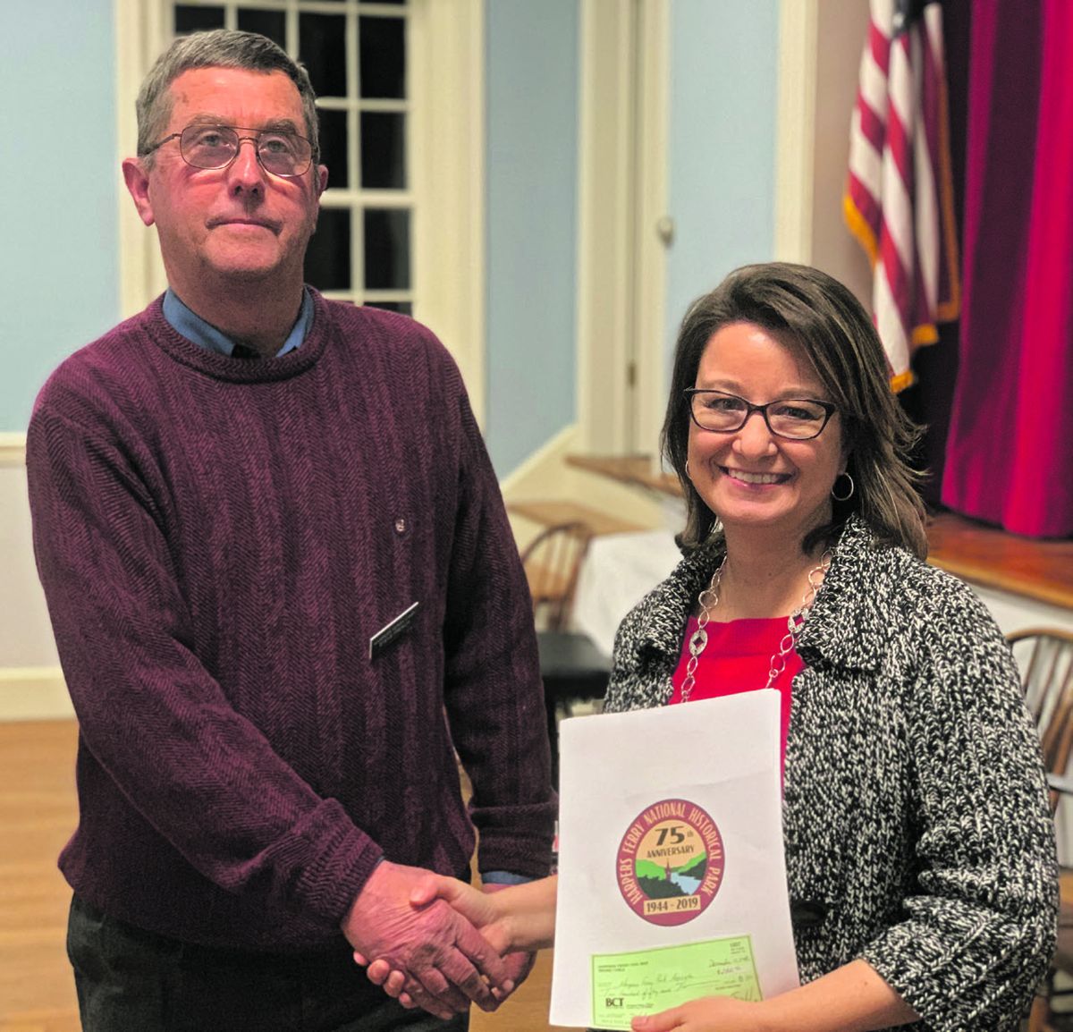 Harpers Ferry Civil War Round Table makes Donation to Harpers Ferry Park Association — lead photograph from the original article