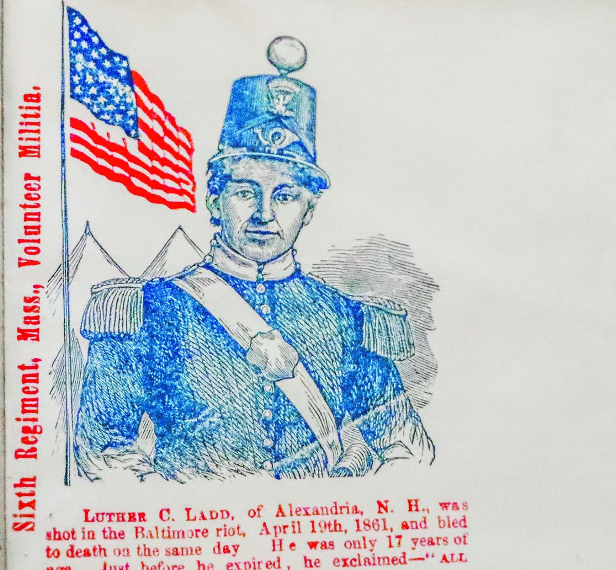 Envelope in honor of Luther Ladd, shot in the Pratt St. riots.