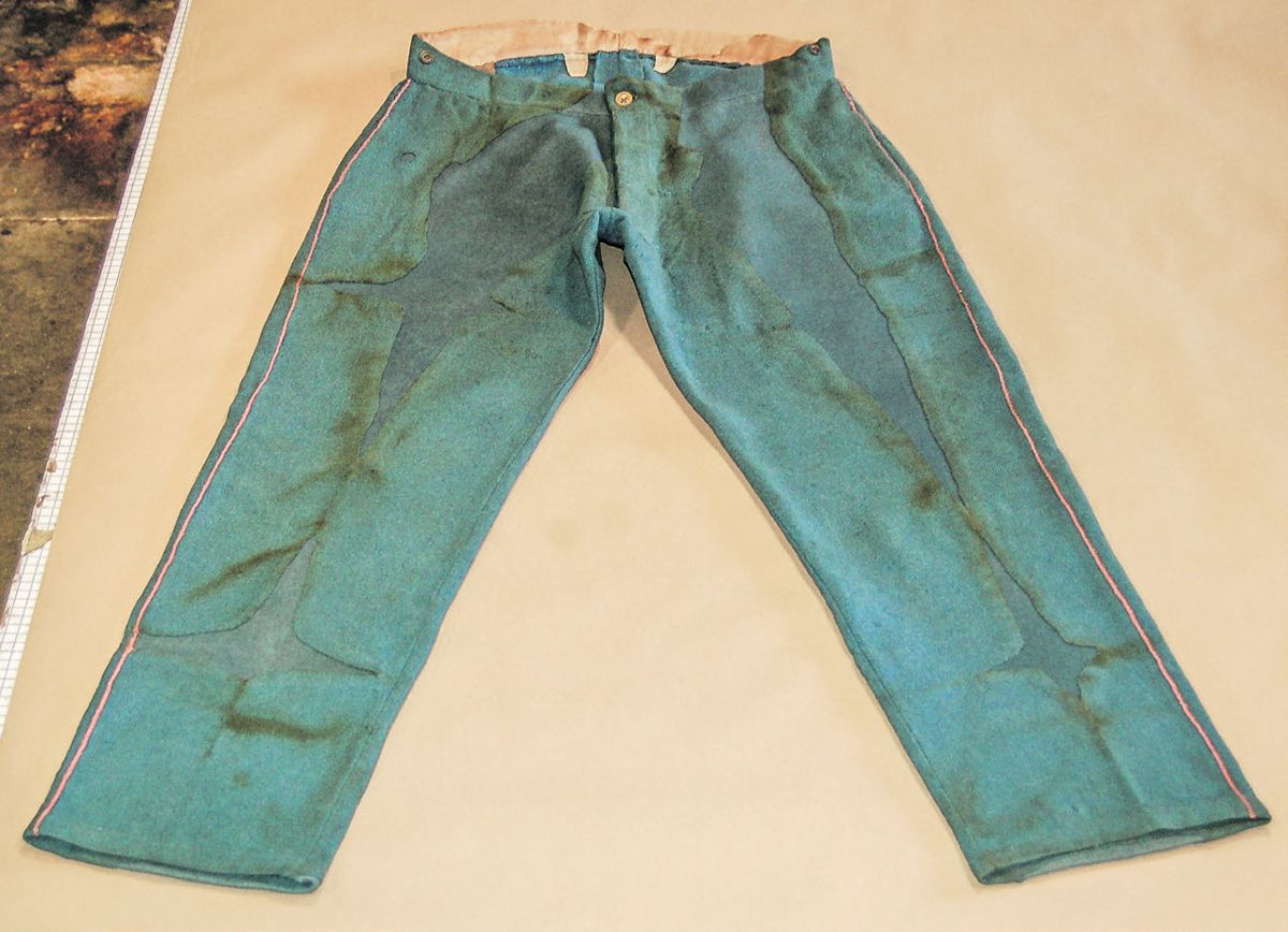 Trousers, front, after restoration.