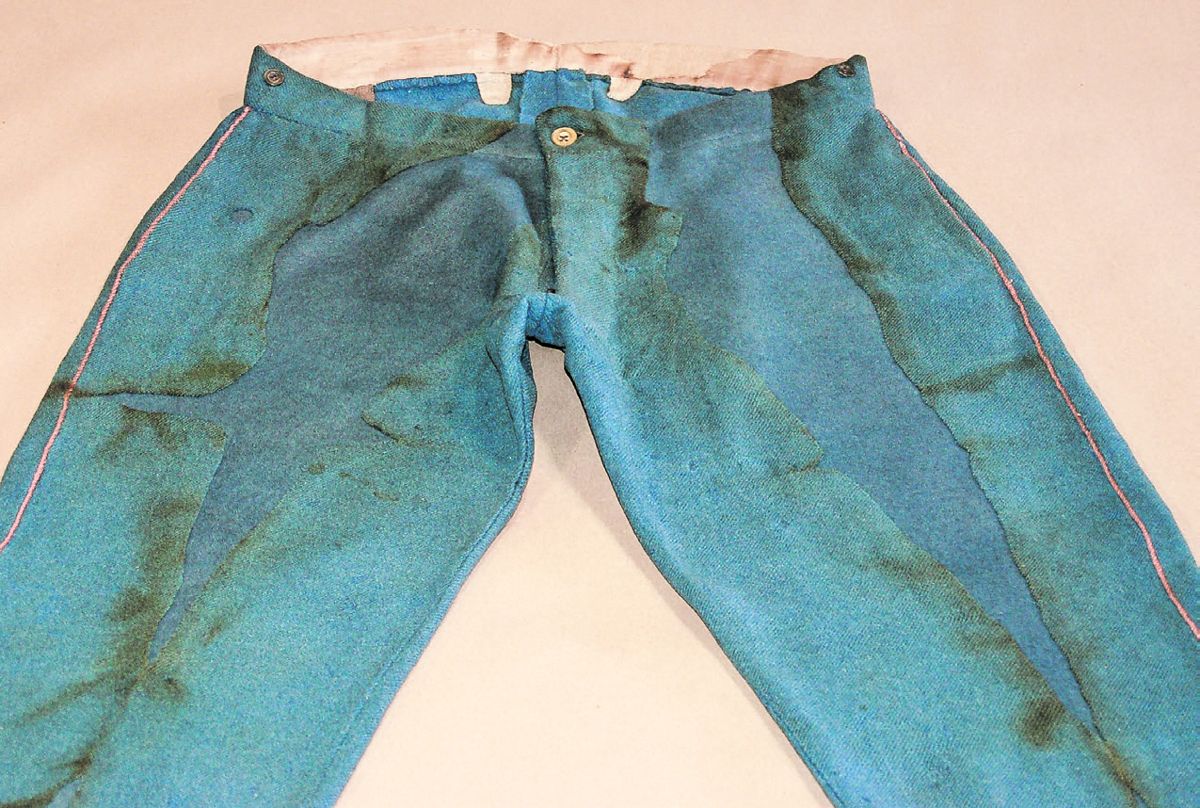 Upper part of trousers, front, after restoration.