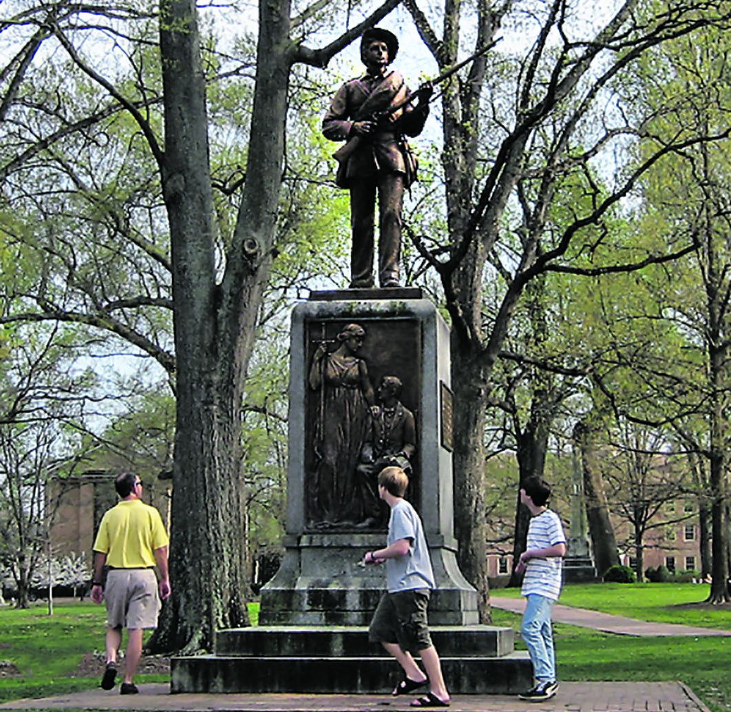 Statue of a Confederate soldier on the campus of The University of North Carolina at Chapel Hill. (Yellowspacehopper at English Wikipedia)