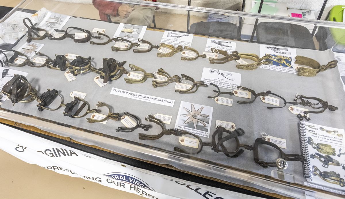 Bob Baird of the Central Virginia Civil War Collectors Association displayed his collection of spurs to showcase the many types of rowels used during the Civil War.
