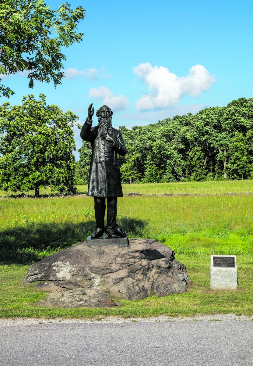 Reverend Father William Corby’s bronze statue is south of Gettysburg on Hancock Avenue near the George Weickert Farm. Father William Corby was chaplain to the 88th New York Infantry of the famous Irish Brigade.