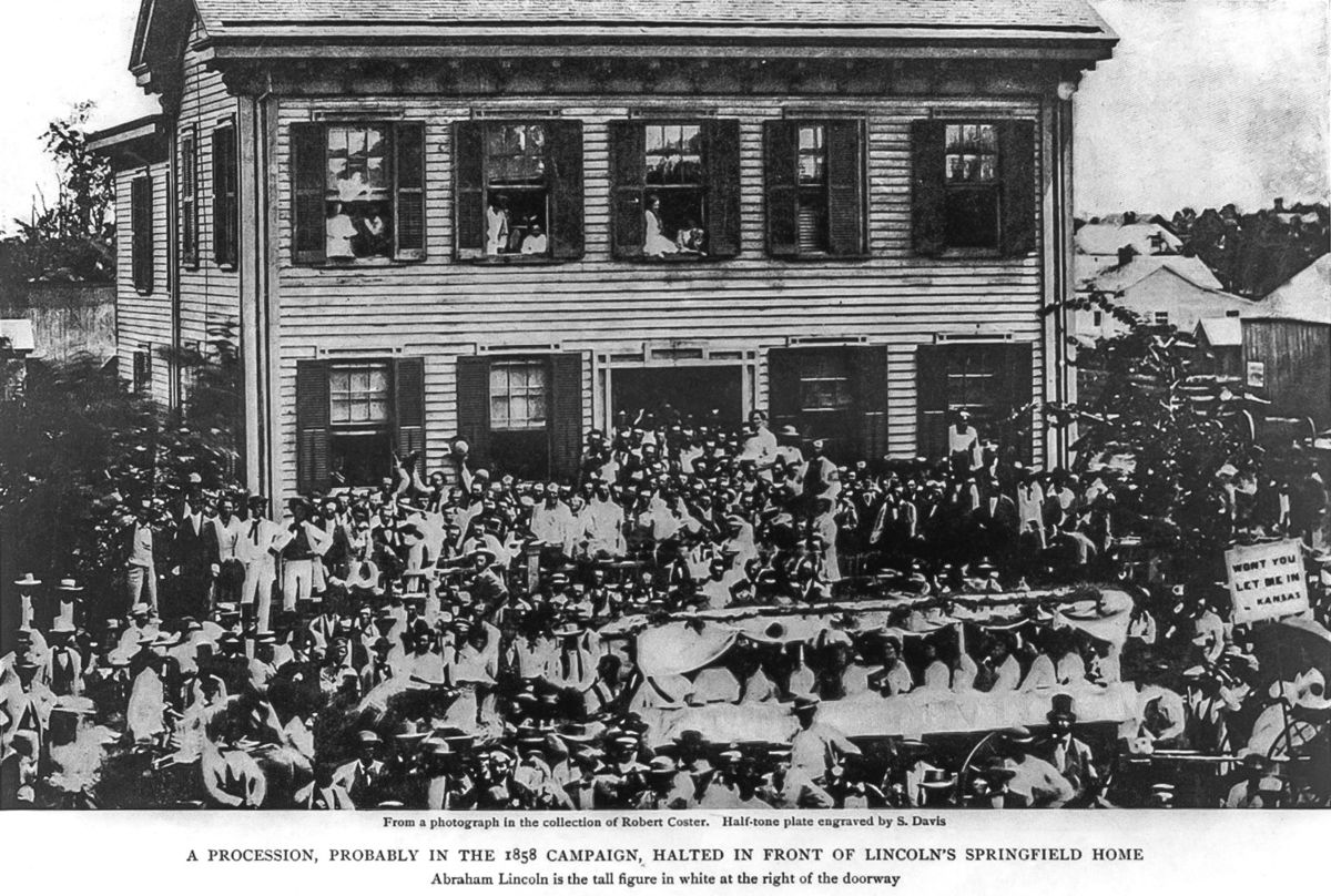 Scene from the 1860 Campaign at Lincoln’s Home.