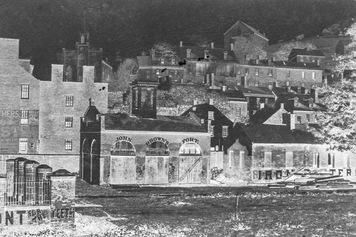 Harpers Ferry, John Brown’s Fort, Then photograph.