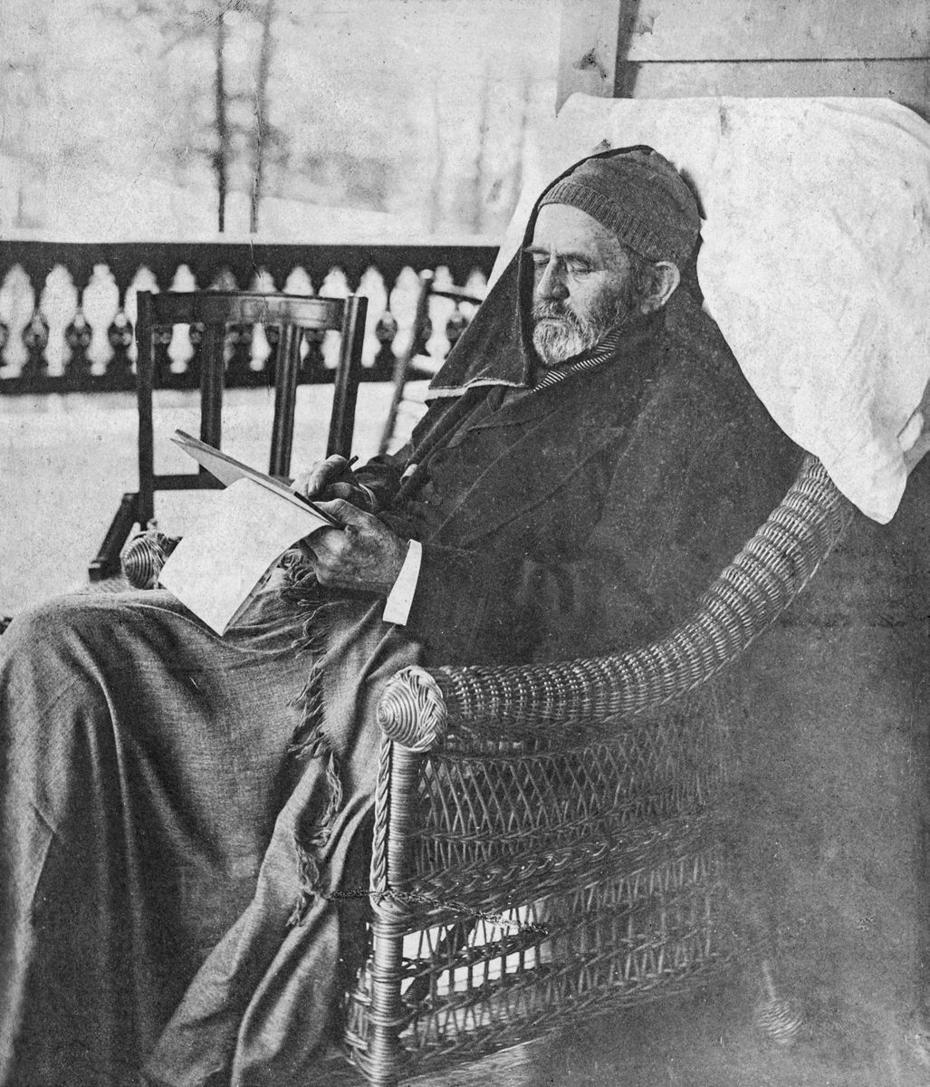 Gen. U.S. Grant writing his memoirs, Mount McGregor, June (Library of Congress)