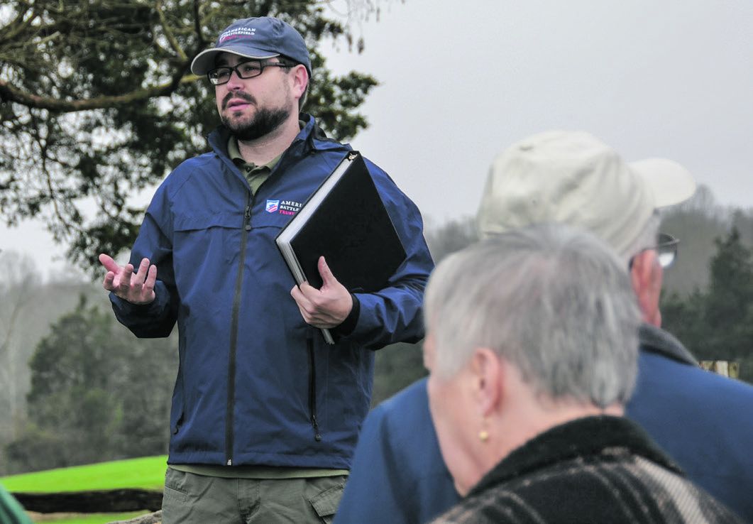 Kris White at Ellwood family cemetery where “Stonewall” Jackson’s amputated arm was buried.