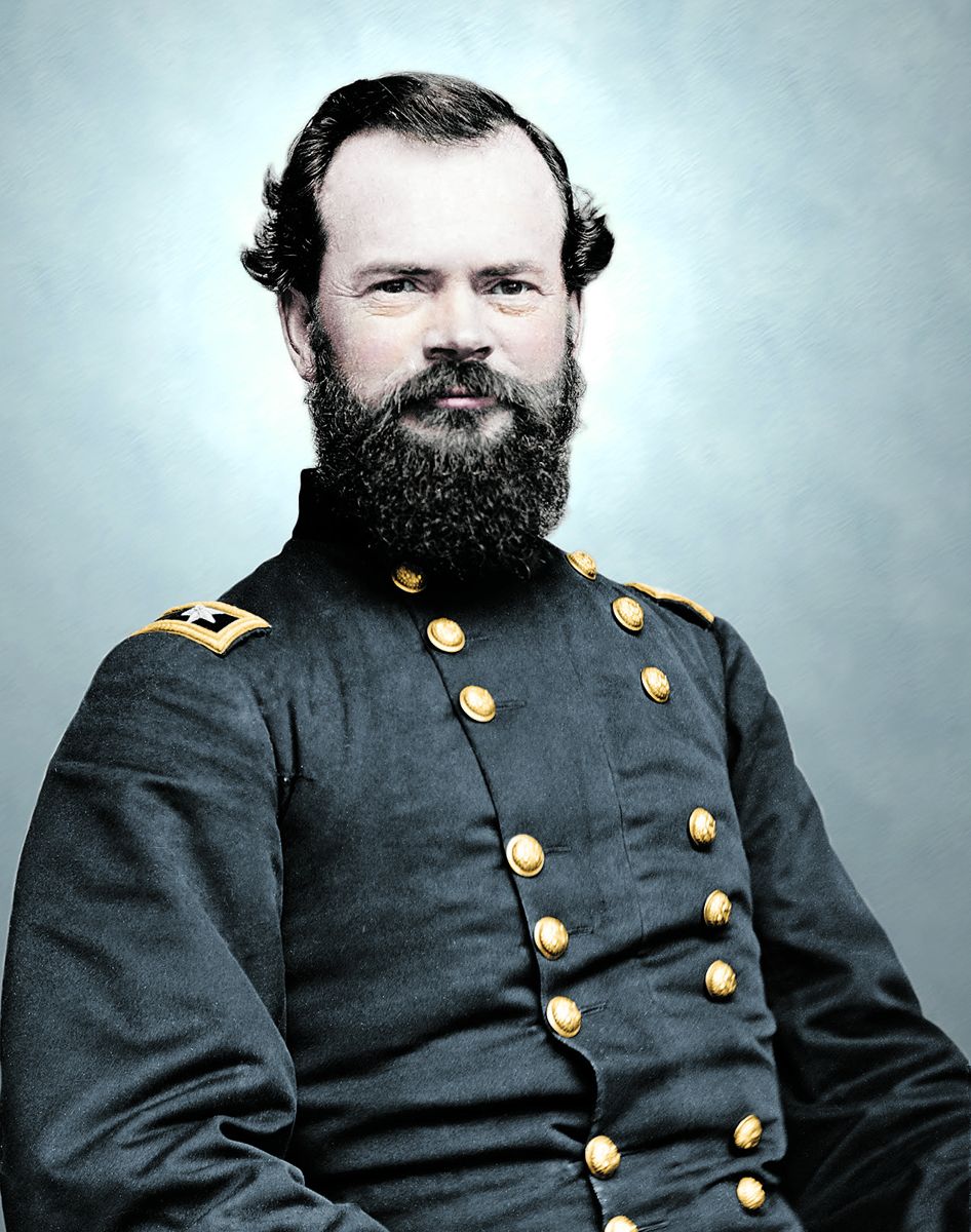 Gen. James McPherson, Colorization © 2019 civilwarincolor. com courtesy civilwarincolor.com/cwn (Library of Congress)