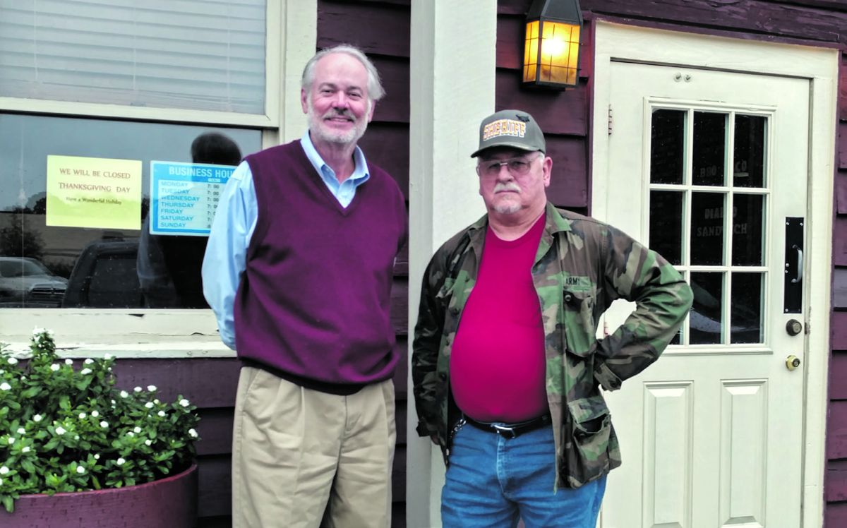 Author Gould Hagler with Wes Freeman.