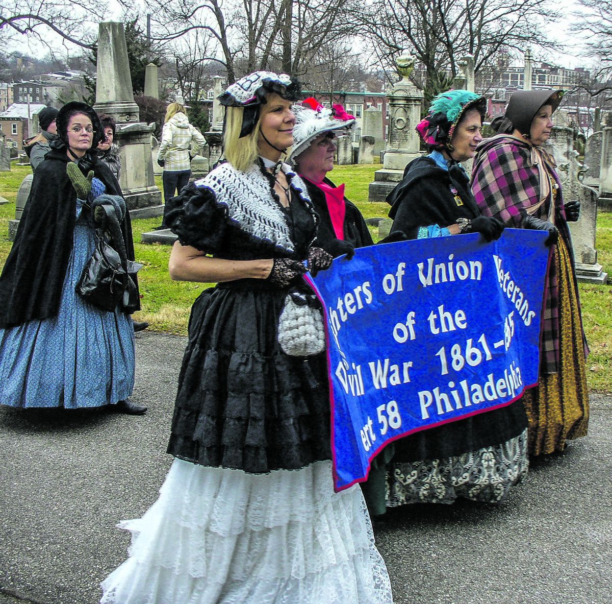 Marchers included members of the Philadelphia chapter of the Daughters of Union Veterans.