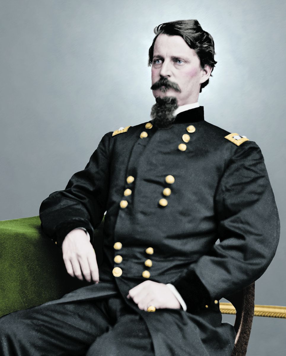 Maj. Gen. Winfield S. Hancock, “Hancock the Superb”; Colorization © 2010 civilwarincolor.com courtesy civilwarincolor. (Library of Congress)