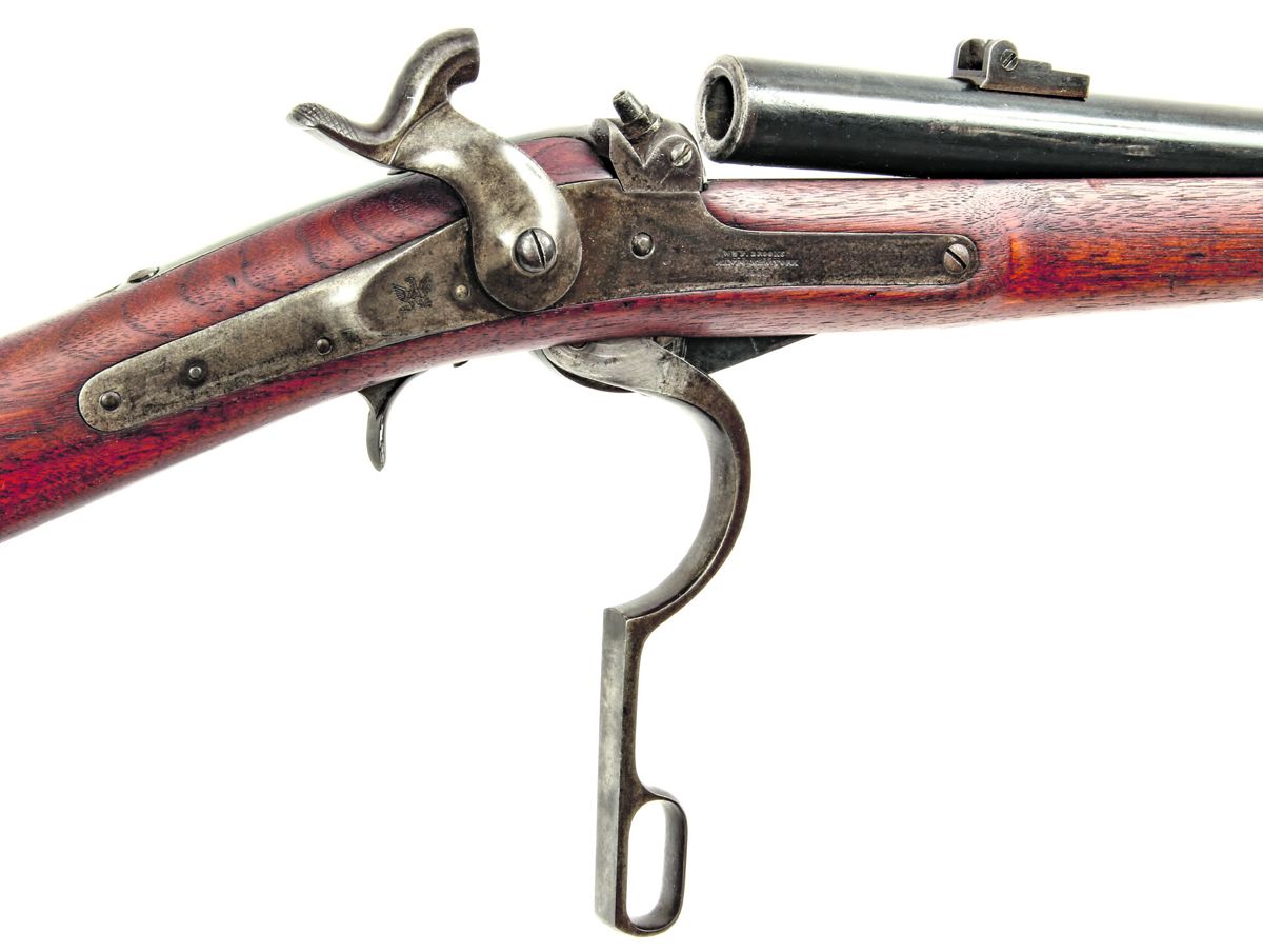 Gibbs carbine with the action open.