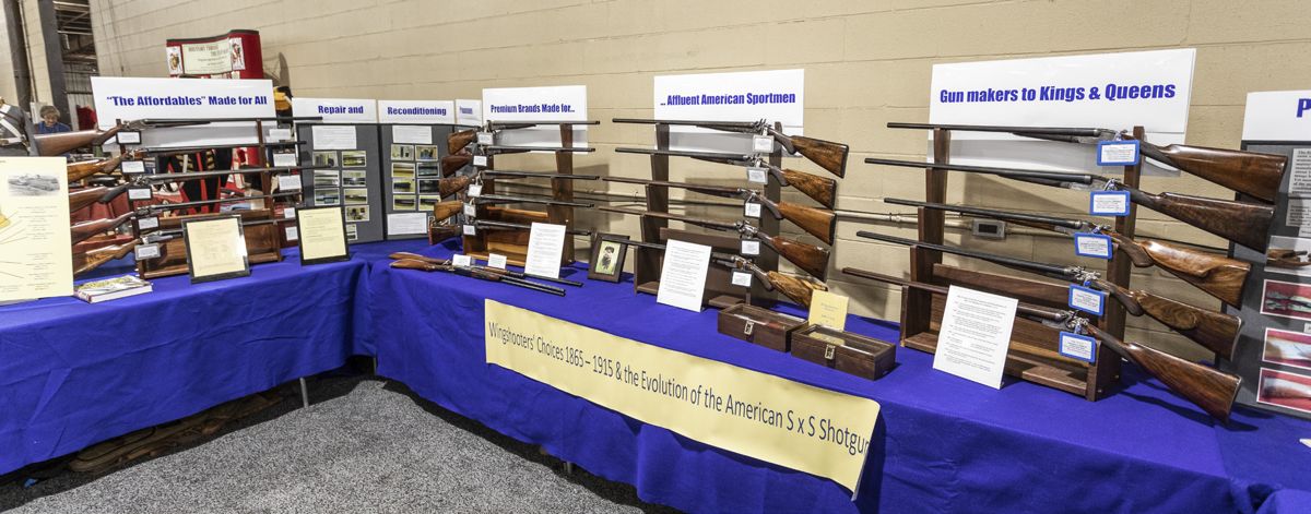 Stephen Wesbrook’s display of doubleguns.
