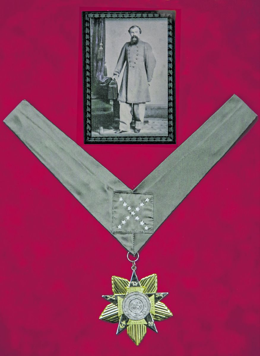 Shown with the award is mounted the photograph of Colonel Feild, 1st/27th Tennessee Consolidated Infantry.