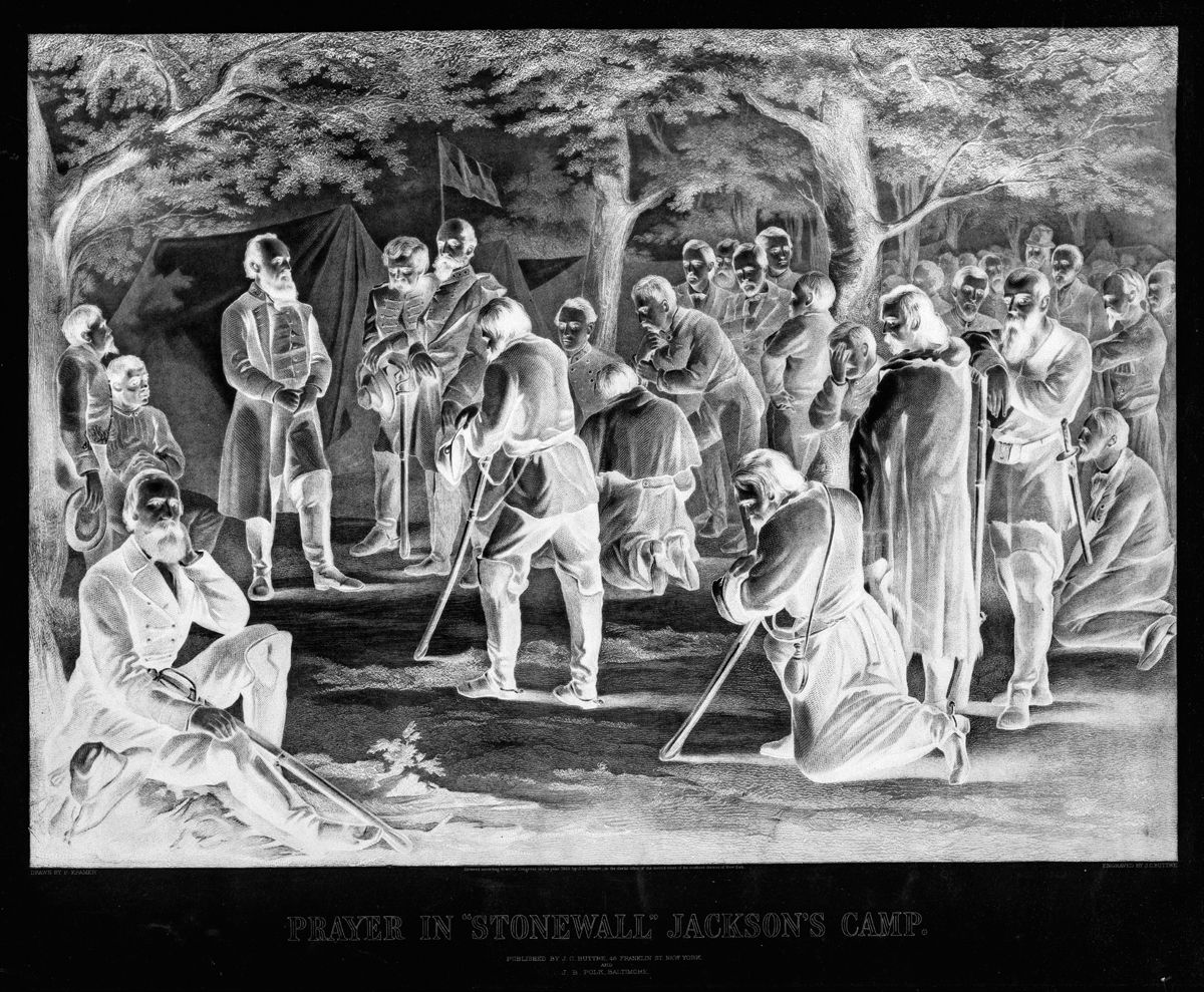 Prayer in 'Stonewall' Jackson's camp.