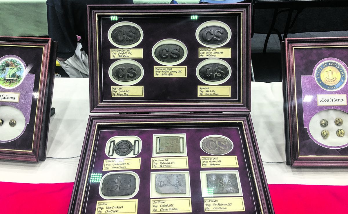 Jerry Hayes won “Excavated Relics Display” for his Excavated Confederate Buckles and Buttons Display.