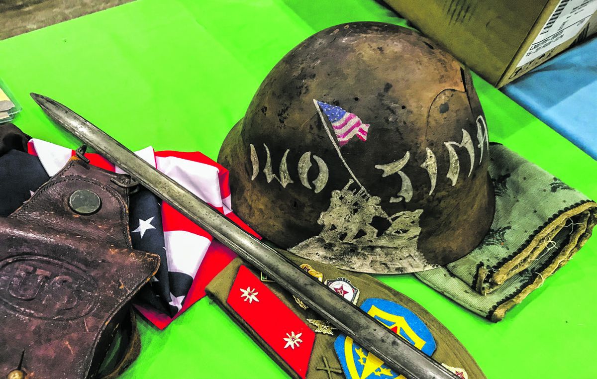 Items up to WWII were allowed like this painted Japanese helmet.