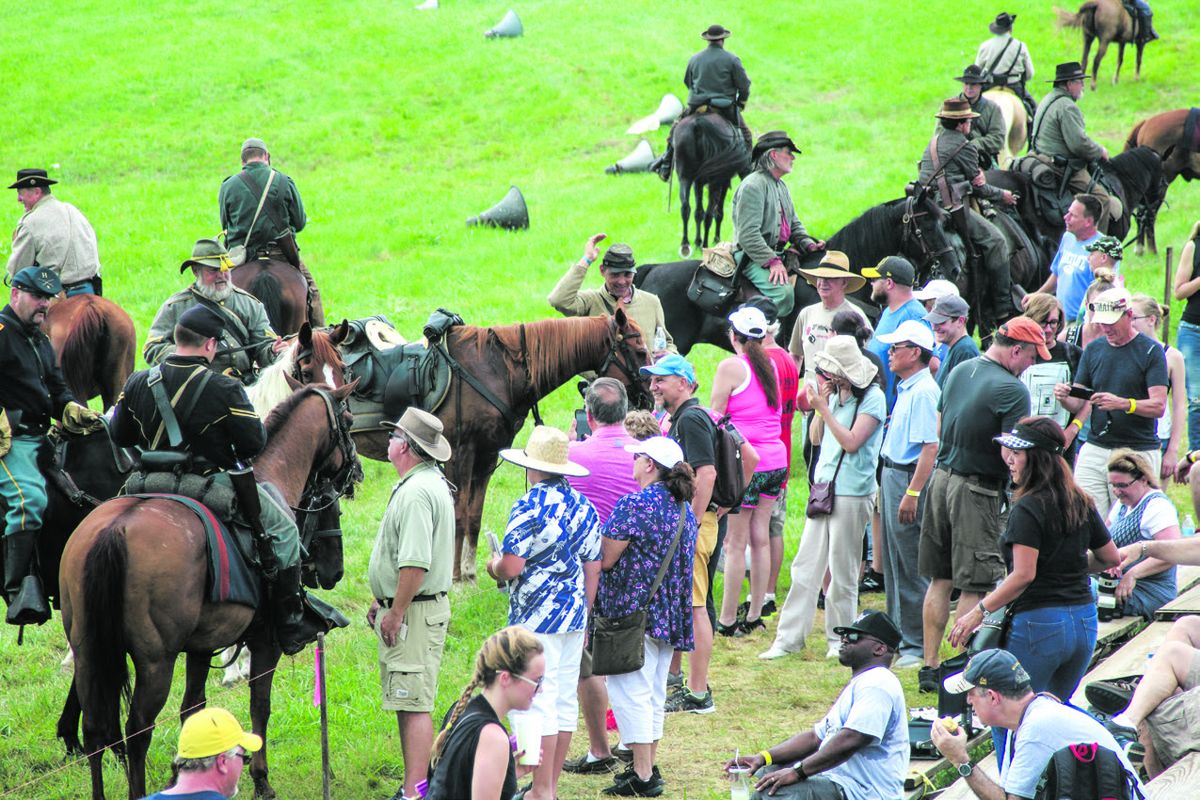A review after each cavalry battle is always a crowd pleaser with lots of photos and enjoyed by the mounted troops as well.