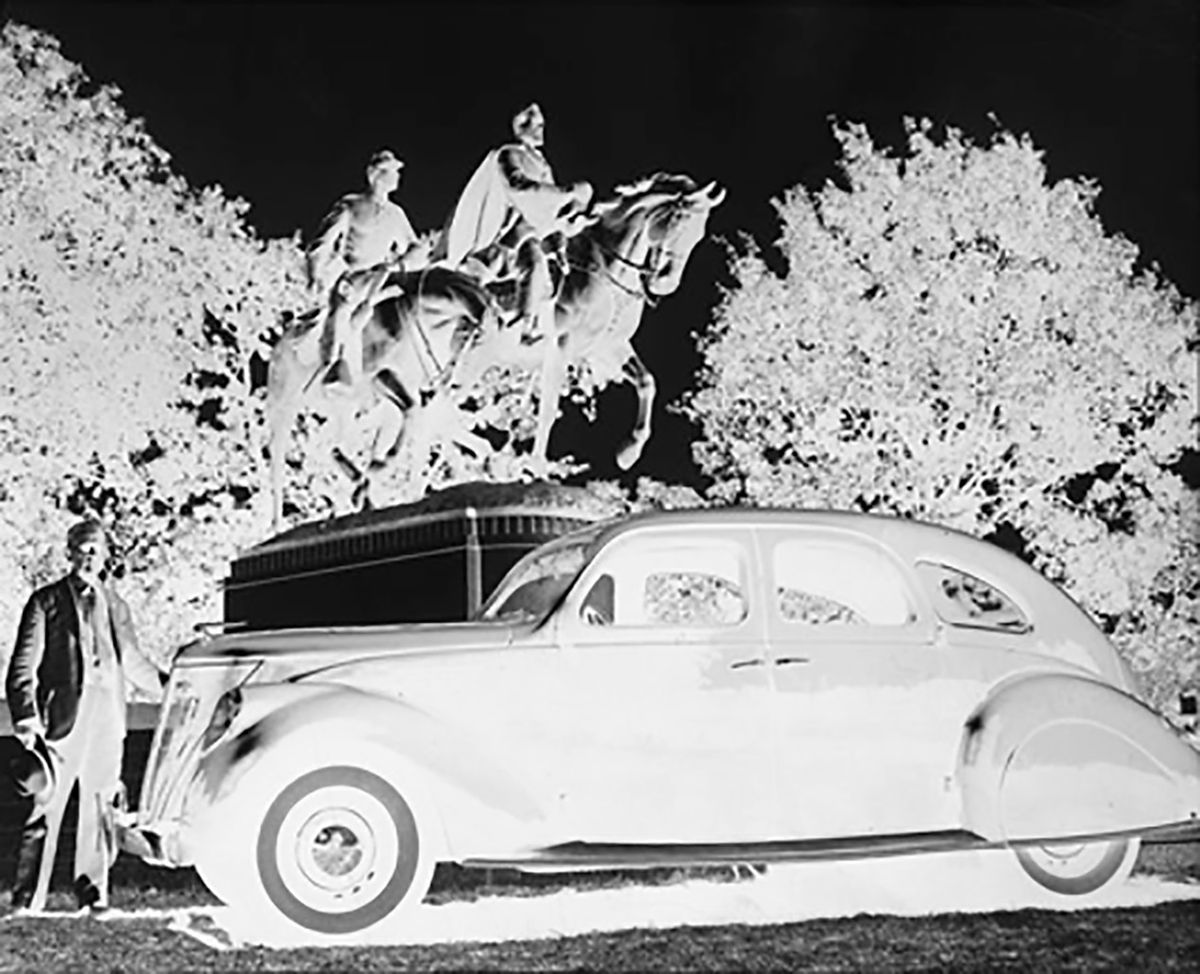 The artist named his new Lincoln-Zephyr “Traveller” in honor of Lee’s famous mount. Proctor was famous for his equine sculpture; he also completed William Tecumseh Sherman’s horse in collaboration with Augustus St. Gauden’s famous gilded bronze across from Plaza Hotel in New York City.