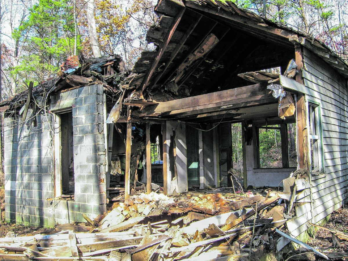 Demolition Day at the Brock Road-V Corps Tract. Mike oversaw the removal of the 20th Century structure, another step in returning the land to an 1864 appearance.