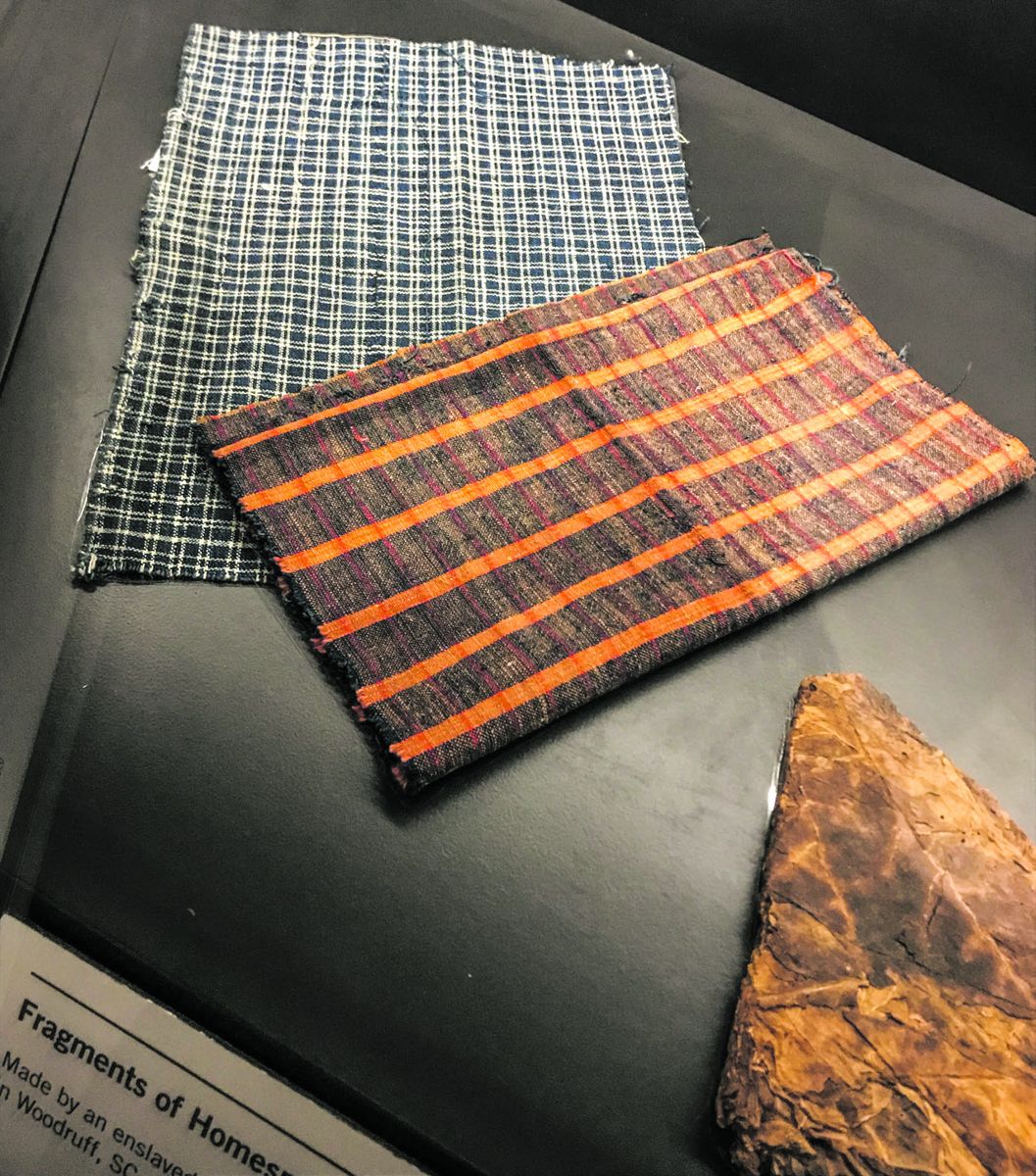 Samples of homespun fabric. American Museum of the Civil War, Richmond Va.