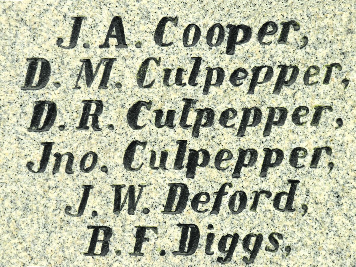 The names of these men were listed among the privates who served in the Jackson Greys.