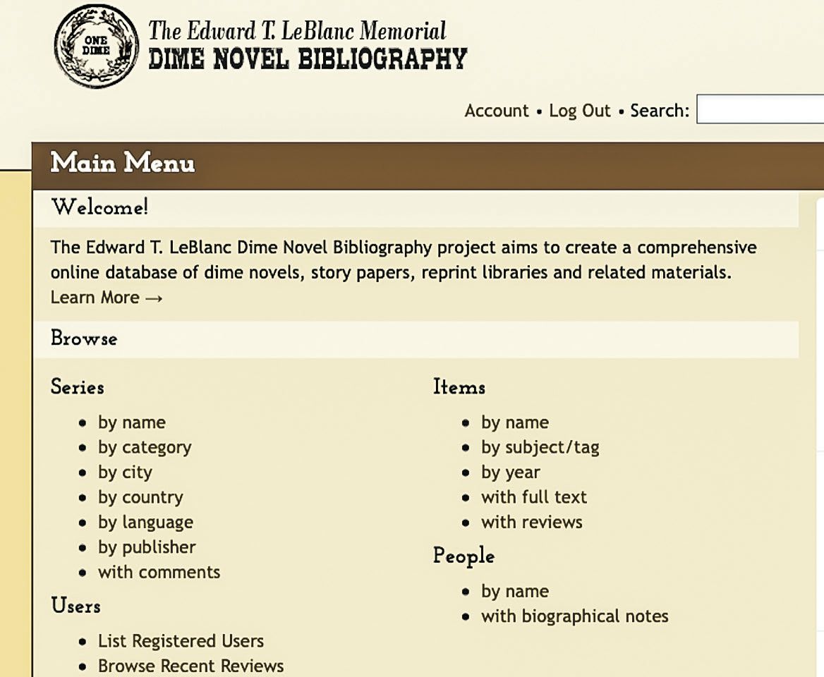 Dime Novels — lead photograph from the original article