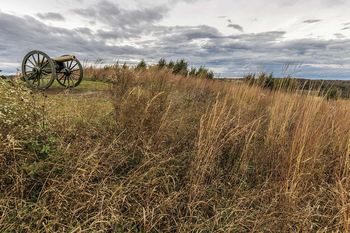 Cannon overlooking the Perryville battlefield. Don Sniegowski.