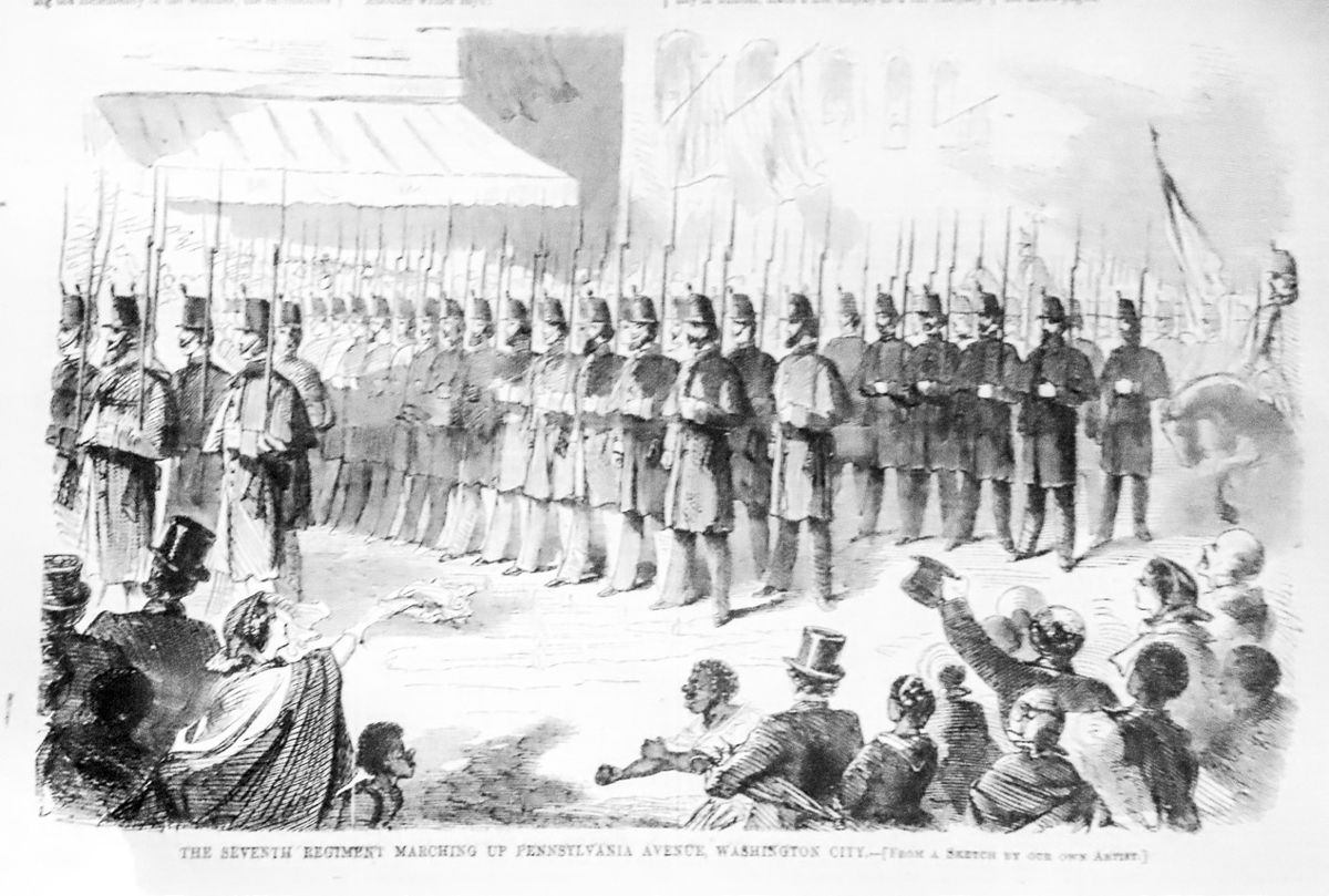 7th NYSM parades in Washington, D.C., 1858.