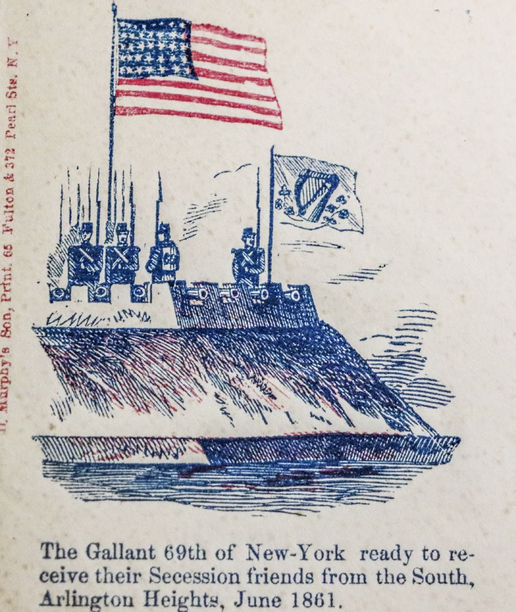 The Gallant 69th of New York, ready to receive their Secession friends from the South, Arlington Heights, June 1861.
