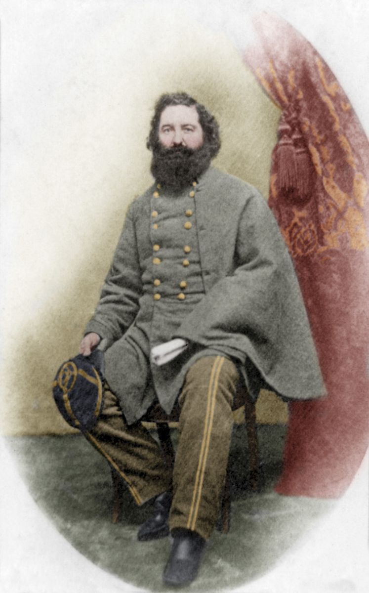 Maj. General L. McLaws. Colorization © 2020 civilwarincolor. com courtesy civilwarincolor.com/cwn. Library of Congress.