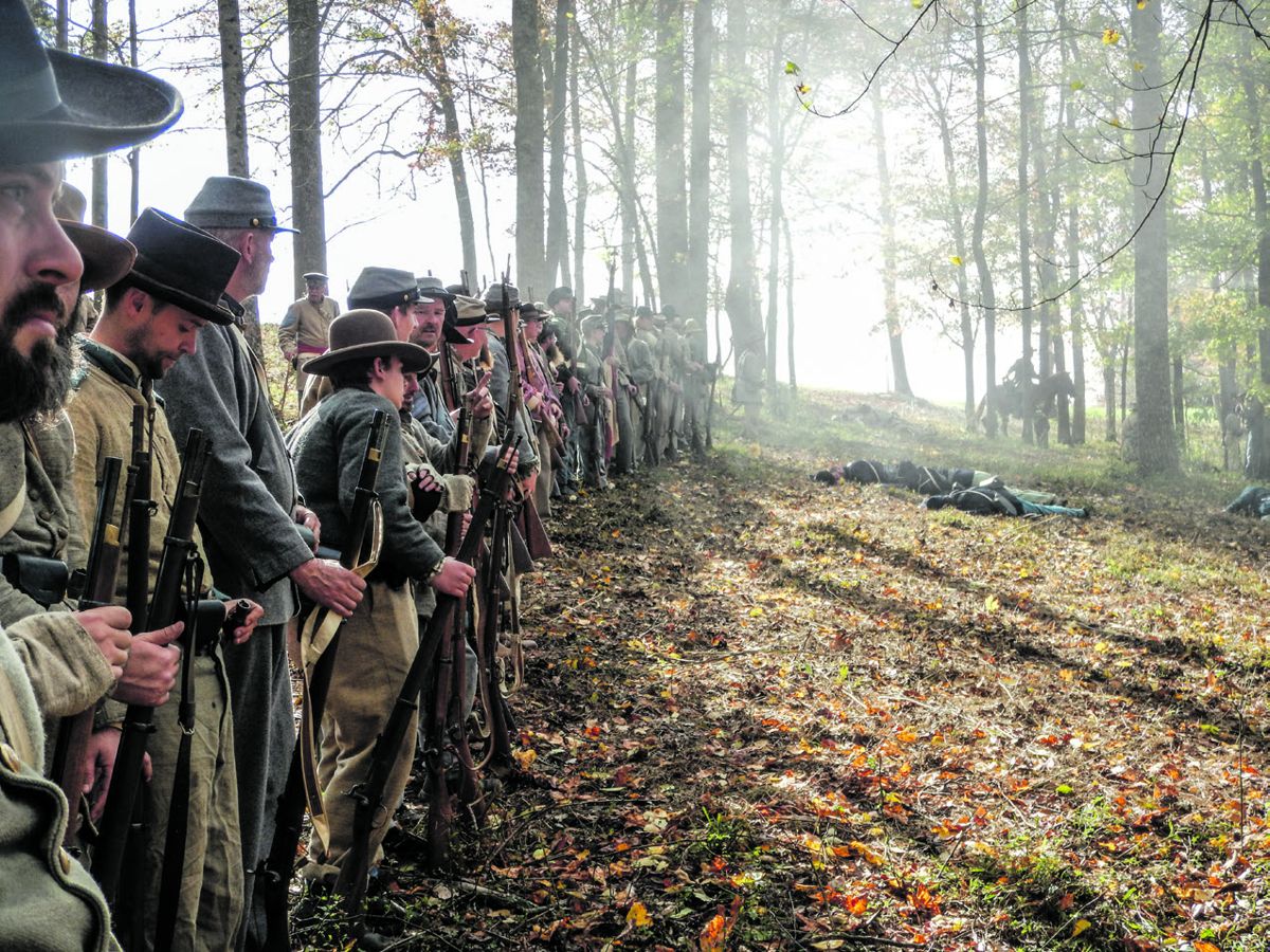 Confederate line ready to advance.