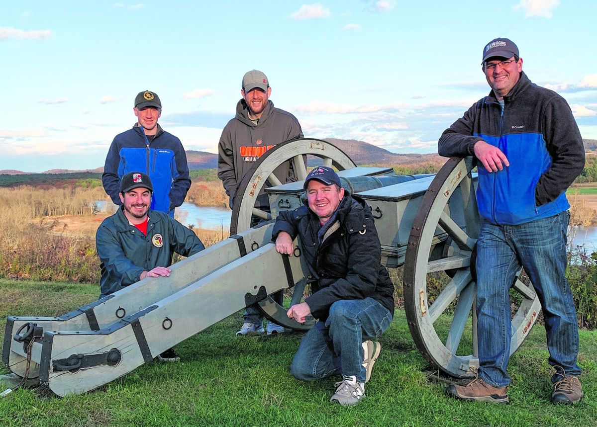 Emerging Revolutionary War historians (from left) Billy Griffith, Kevin Pawlak, Phill Greenwalt, Mark Malloy, and Rob Orrison visited the Saratoga battlefield.