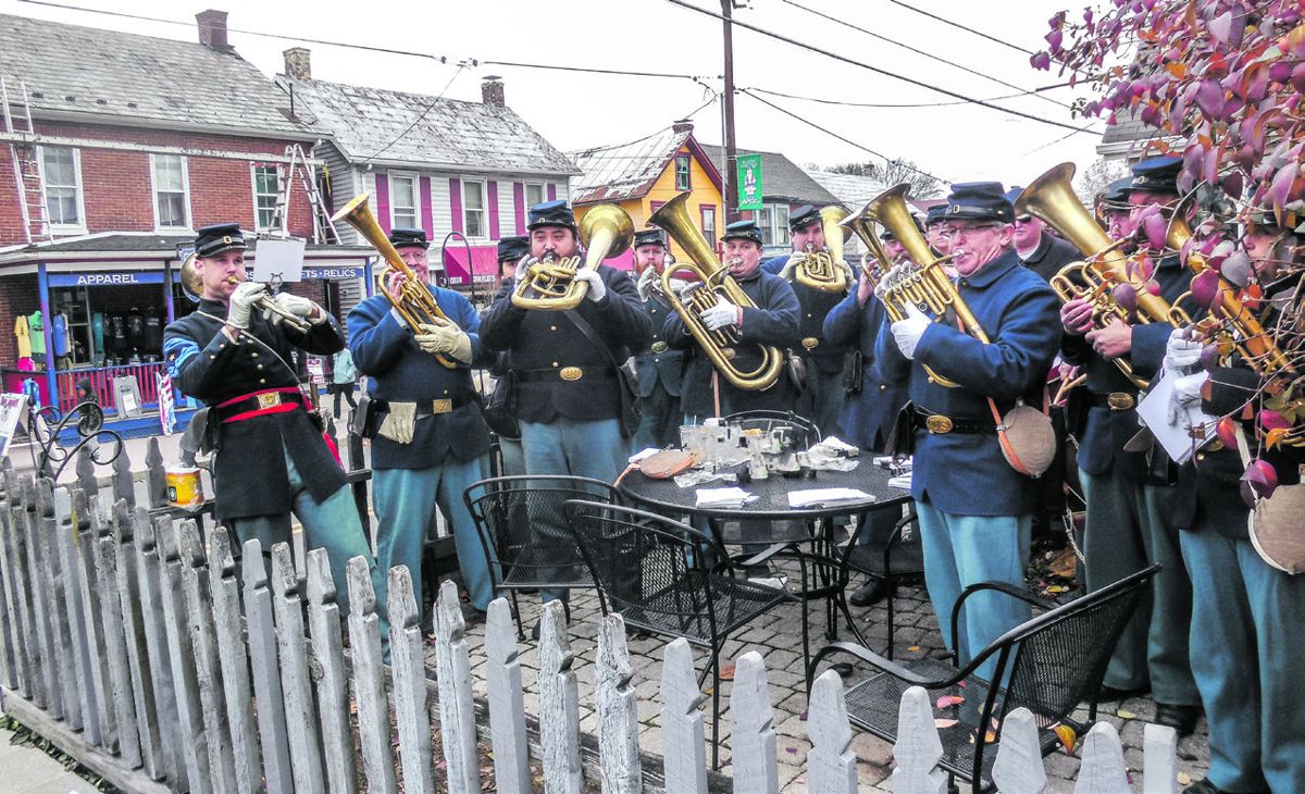 73rd Ohio Band, giving a street concert for the troops.