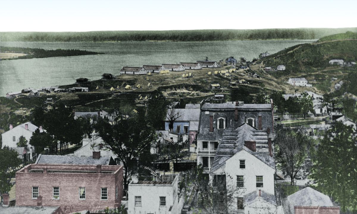 View from the Courthouse; Vicksburg, Approx. 1864; Colorization © 2020 civilwarincolor.com courtesy civilwarincolor.com/cwn. Library of Congress.