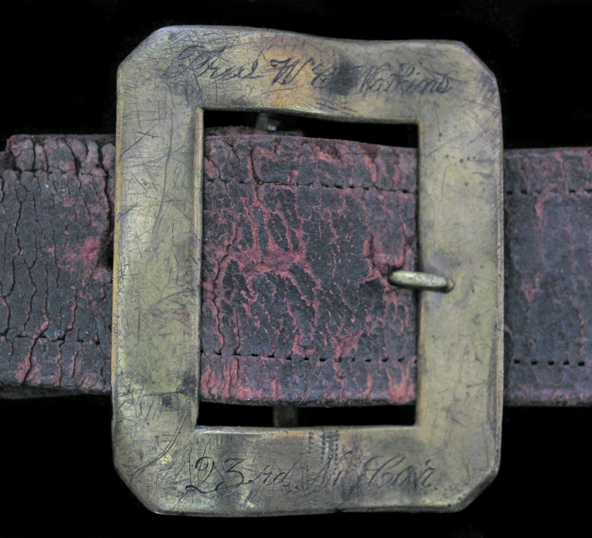 The face of the buckle reads: “Priv W C Watkins 23rd N Car.”
